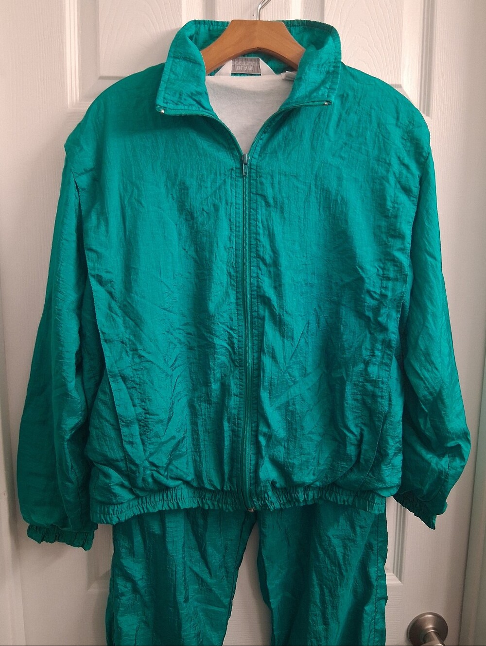 Vintage Teal Windbreaker Set Small Pants + Jacket